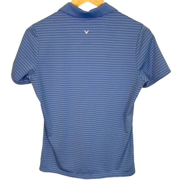 Callaway Opti-Dri Golf/Tennis Ladies SS V Neck Blue White Strip Top Size… - Picture 2 of 8